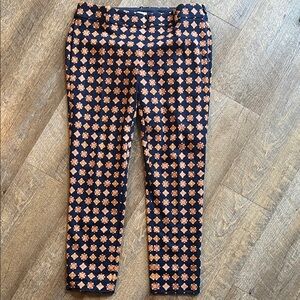 J. Crew Dark Navy and Cream Stretch Pants